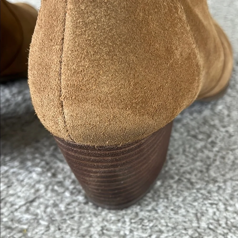 Sole Society Suede Ankle Boots, Women Tan Modern Western Bootie in Size 9.5